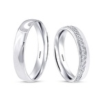 Beyaz Altın Superlight Kadın Alyans - 4 mm
