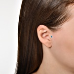 Mavi Taşlı Altın Tragus Piercing