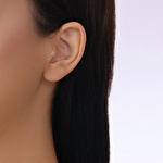 Altın Taşlı Tragus Yıldız Piercing