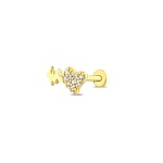 Altın Taşlı Tragus Kalp Piercing