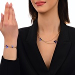 Altın İkili Kelebek Ataç Zincir Set
