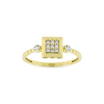 Altın Taşlı Kare Yüzük