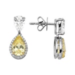 Pırlanta Sarı Topaz Damla Küpe