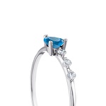 Pırlanta  Aquamarine Damla Yüzük