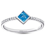 Pırlanta Aquamarine Prenses Kesim Yüzük