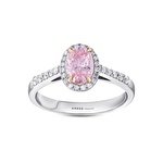 Pembe Violet Oval Kesim Pırlanta Yüzük
