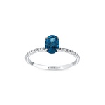 Pırlanta London Blue Topaz Oval Yüzük