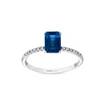 Pırlanta London Blue Topaz Emerald Yüzük