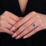 Pırlanta London Blue Topaz Emerald Yüzük