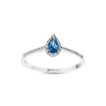 Pırlanta London Blue Topaz Damla Yüzük