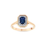 Pırlanta Safir Emerald Kesim Yüzük