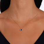 Pırlanta Safir Emerald Kesim Kolye