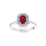 Pırlanta Yakut Emerald Kesim Yüzük