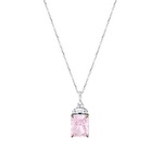 Pembe Violet Emerald Kesim Pırlanta Kolye