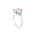 Pembe Violet Emerald Kesim Pırlanta Yüzük