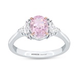 Pembe Violet Oval Pırlanta Yüzük
