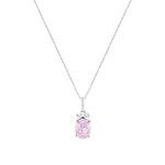Pembe Violet Oval Pırlanta Kolye