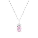 Pembe Violet Oval Pırlanta Kolye