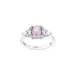 Pembe Violet Kuşon Kesim Pırlanta Yüzük