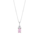 Pembe Violet Kuşon Kesim Pırlanta Kolye
