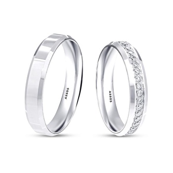 Beyaz Altın Superlight Erkek Alyans - 4 mm