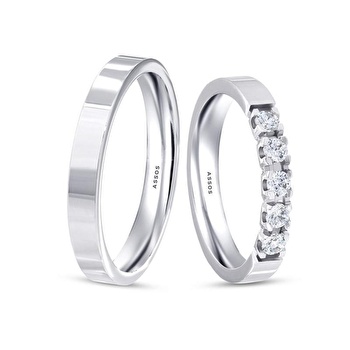 Beyaz Altın Superlight Kadın Alyans - 3 mm - Görsel 1