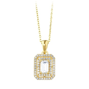 Altın Baget Taşlı Kolye