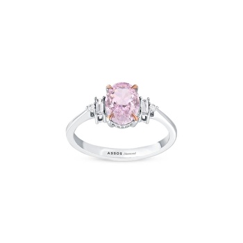 Pembe Violet Oval Pırlanta Yüzük