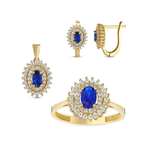 Altın Üçlü Oval Set