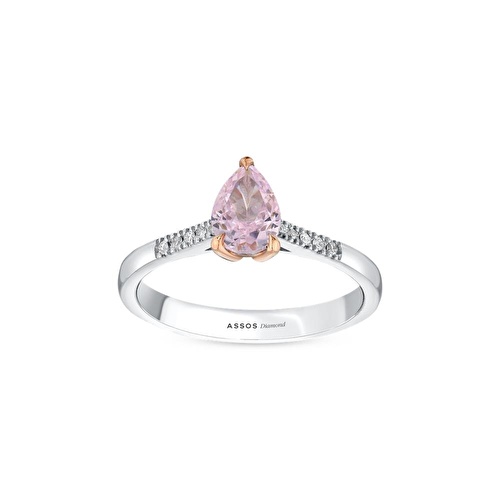 Pembe Violet Damla Pırlanta Yüzük
