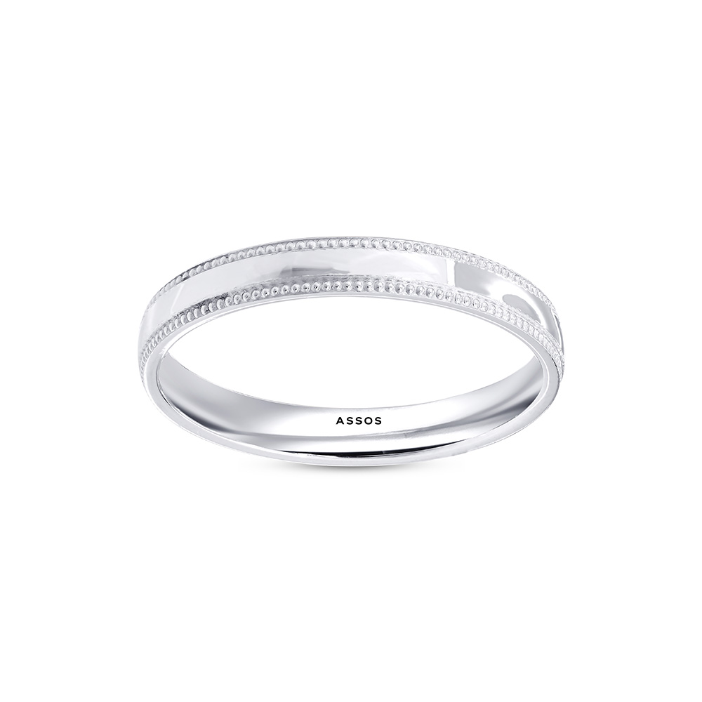 Superlight Beyaz Erkek Altın Alyans-3mm