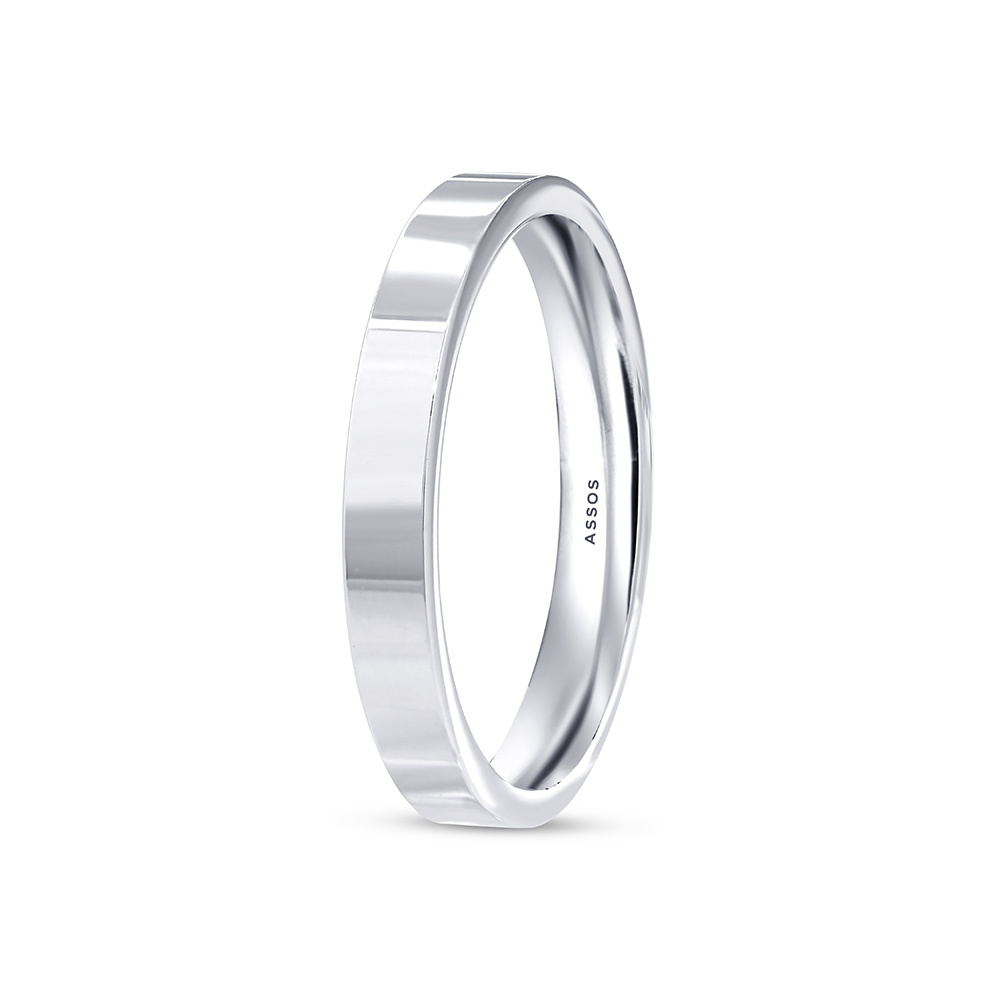 Beyaz Altın Superlight Erkek Alyans - 3 mm
