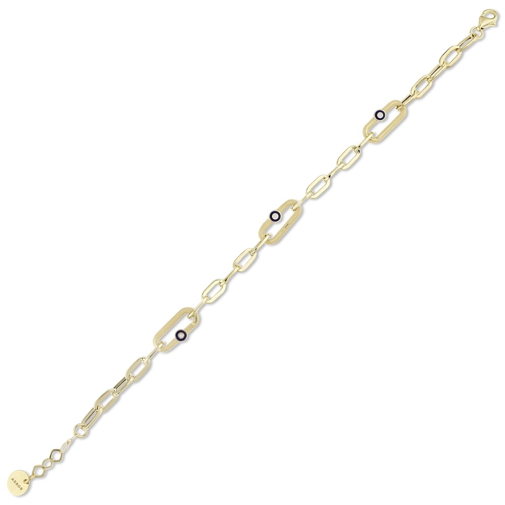 Altın Nazar Boncuklu Zincir Bileklik