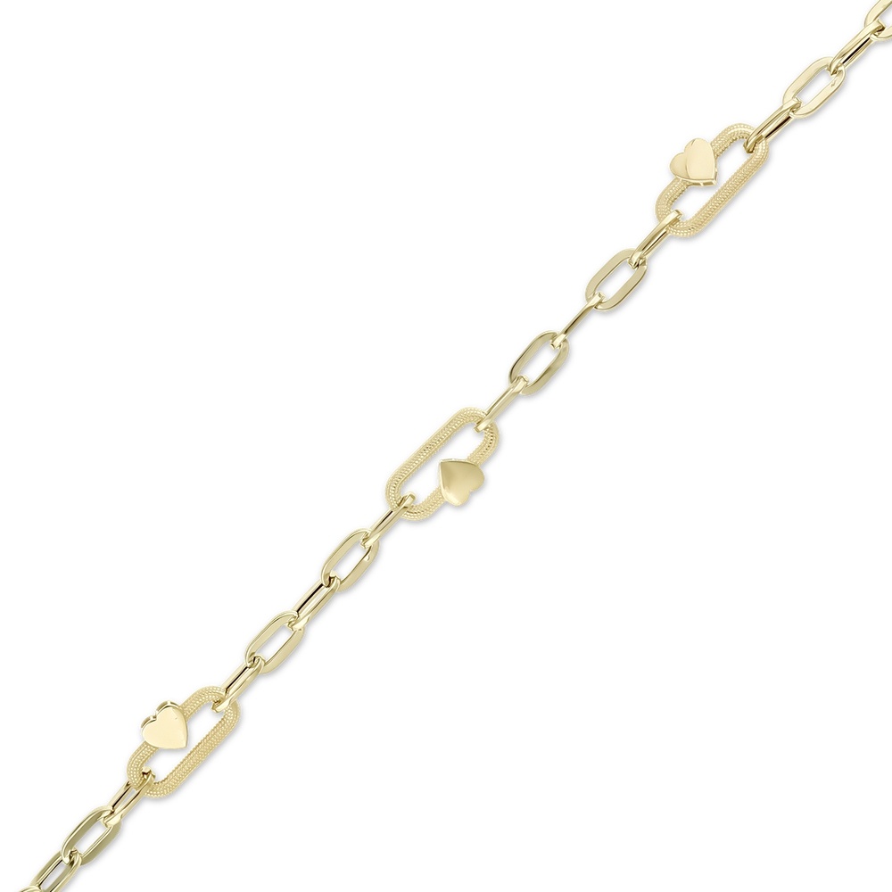 Altın Kalp Zincir Bileklik