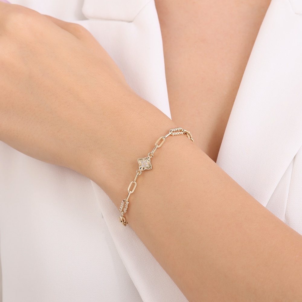 Altın Yonca Zincir Bileklik