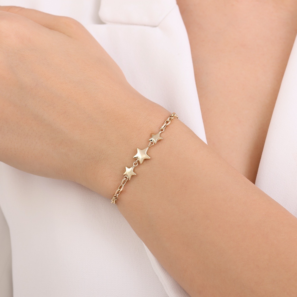 Altın Yıldız Zincir Bileklik