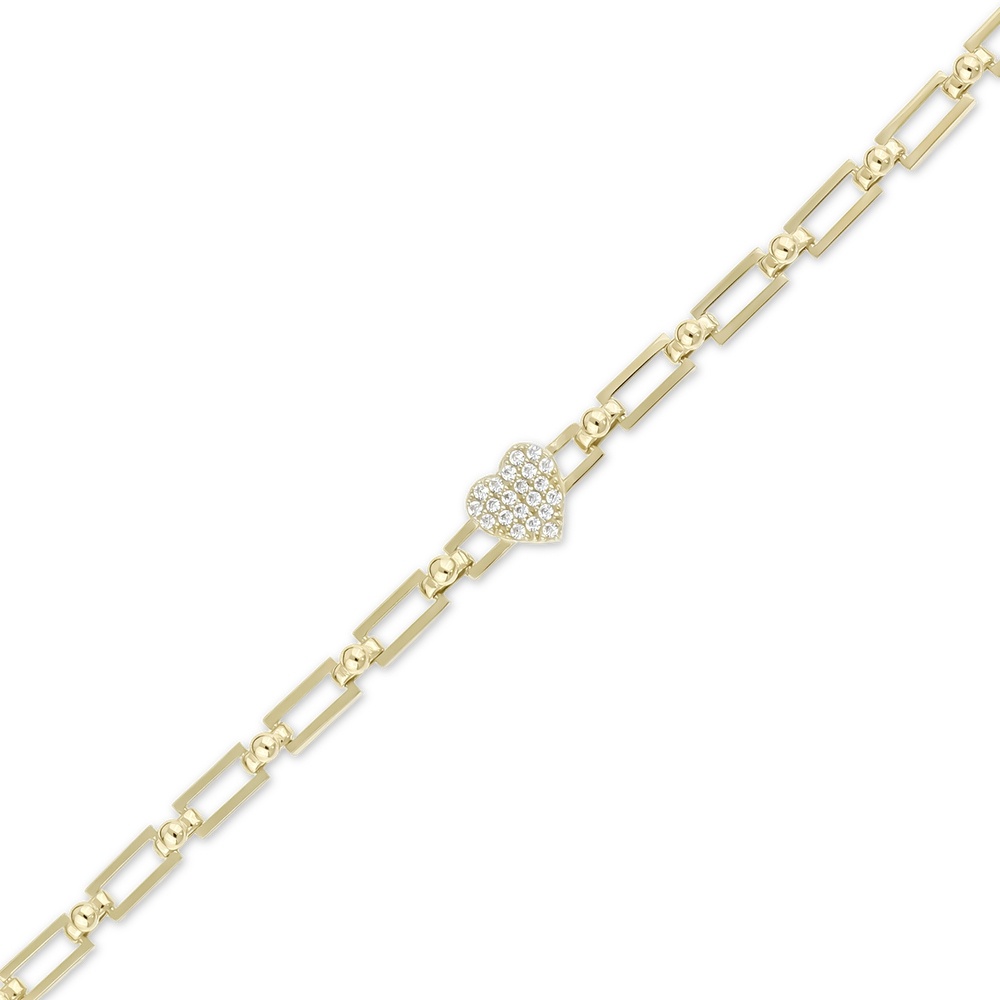 Altın Kalp Zincir Bileklik