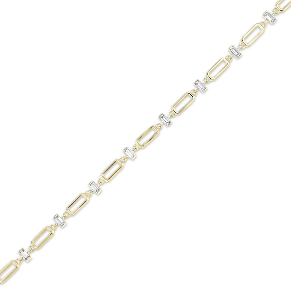 Altın Baget Taşlı Zincir Bileklik