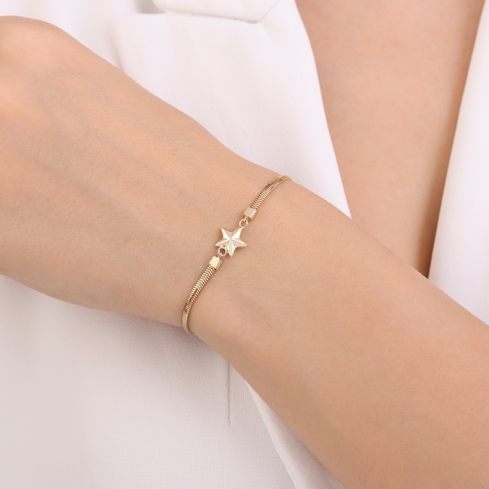 Altın Yıldız Zincir Bileklik
