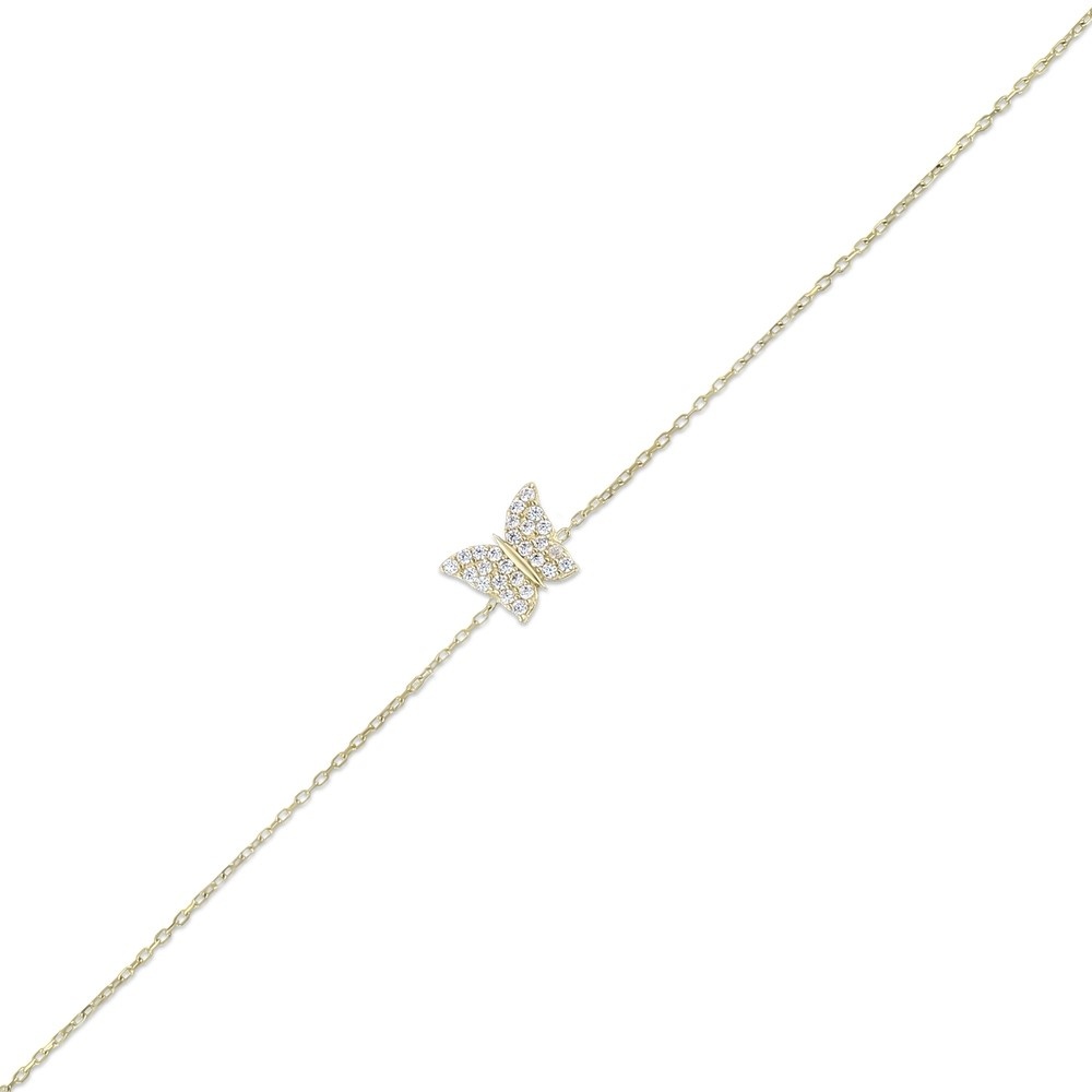 Altın Taşlı Kelebek Bileklik