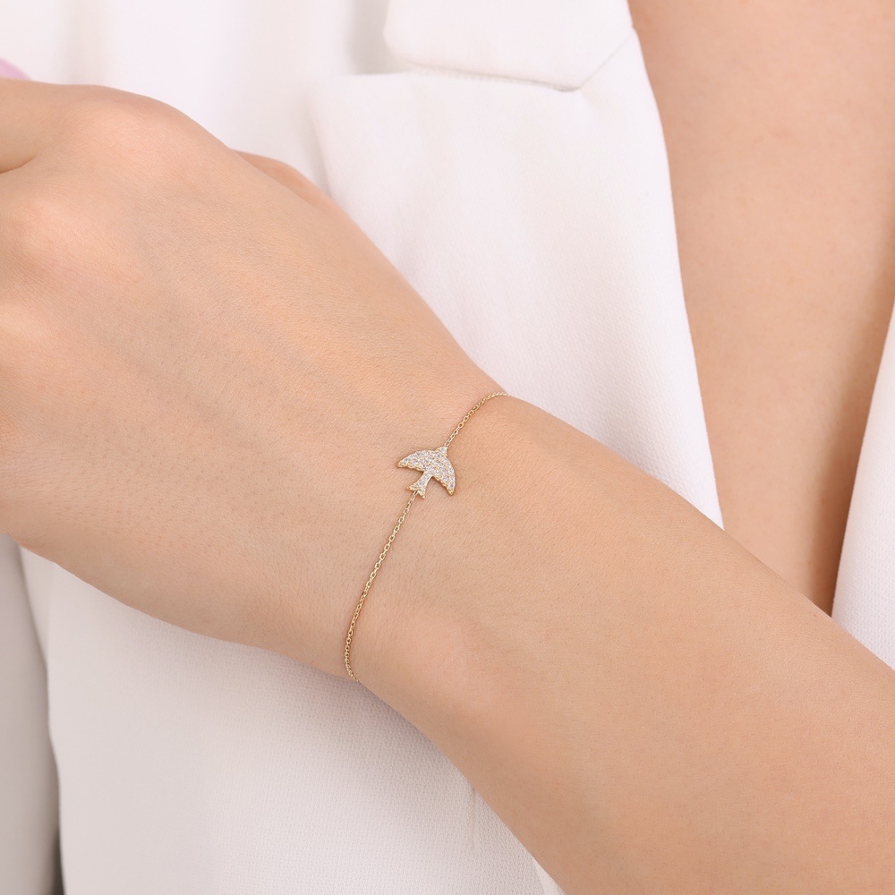 Altın Taşlı Kuş Bileklik