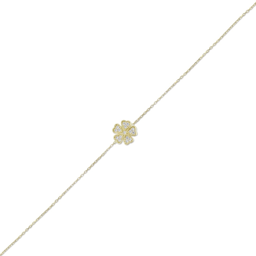 Altın Taşlı Yonca Bileklik