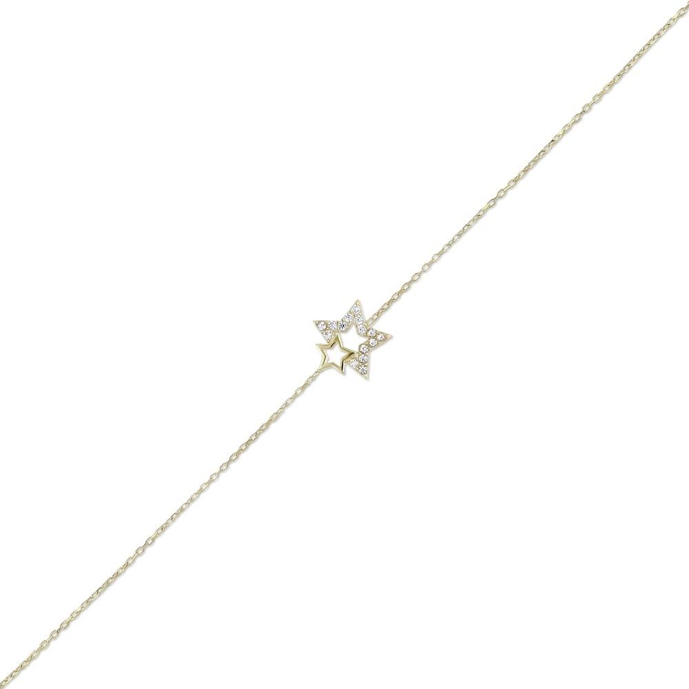 Altın Taşlı Yıldız Bileklik