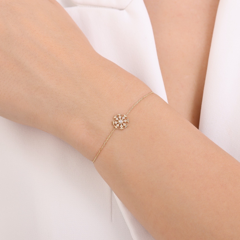 Altın Kar Tanesi Bileklik