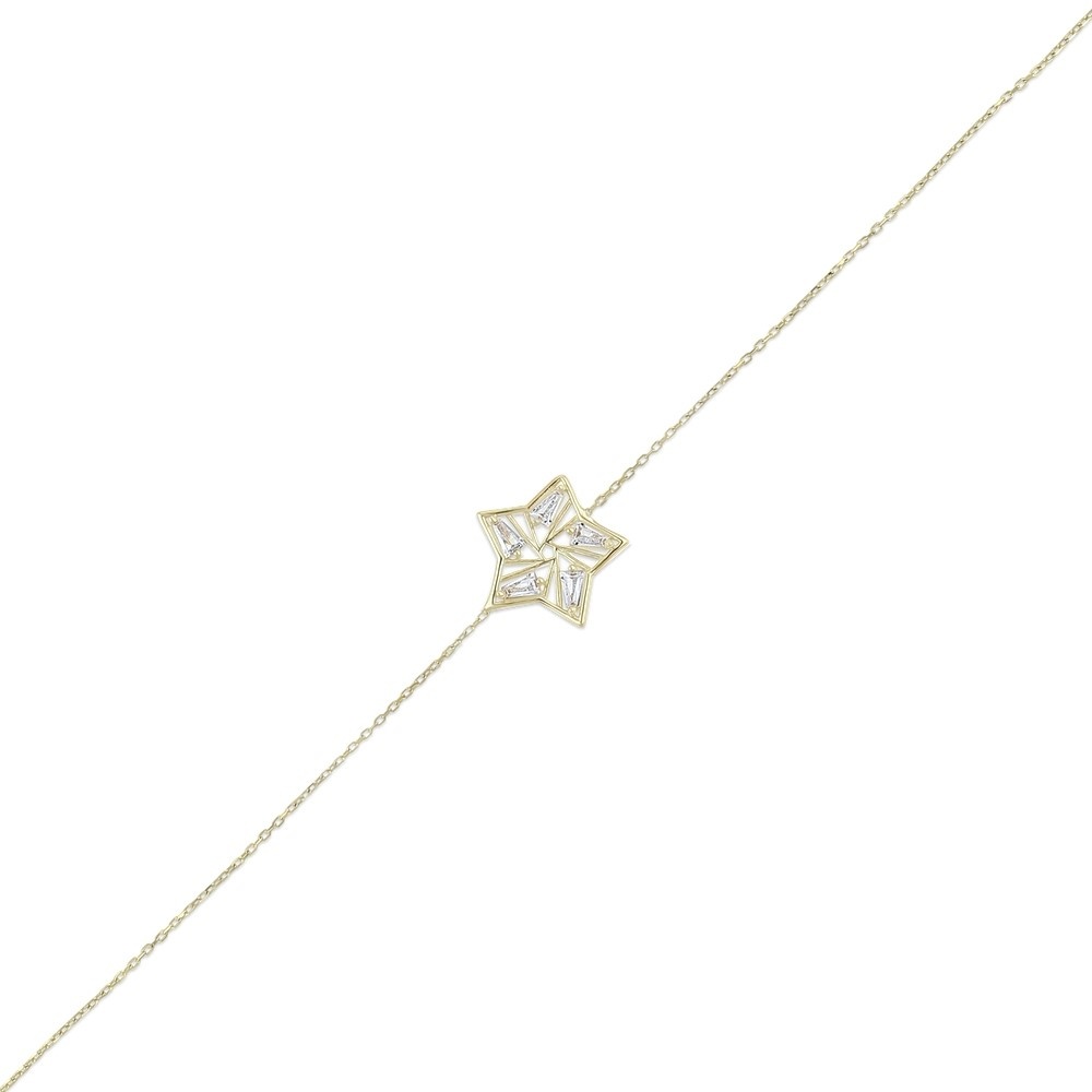 Altın Taşlı Yıldız Bileklik