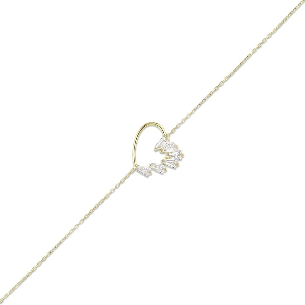 Altın Taşlı Kalp Bileklik