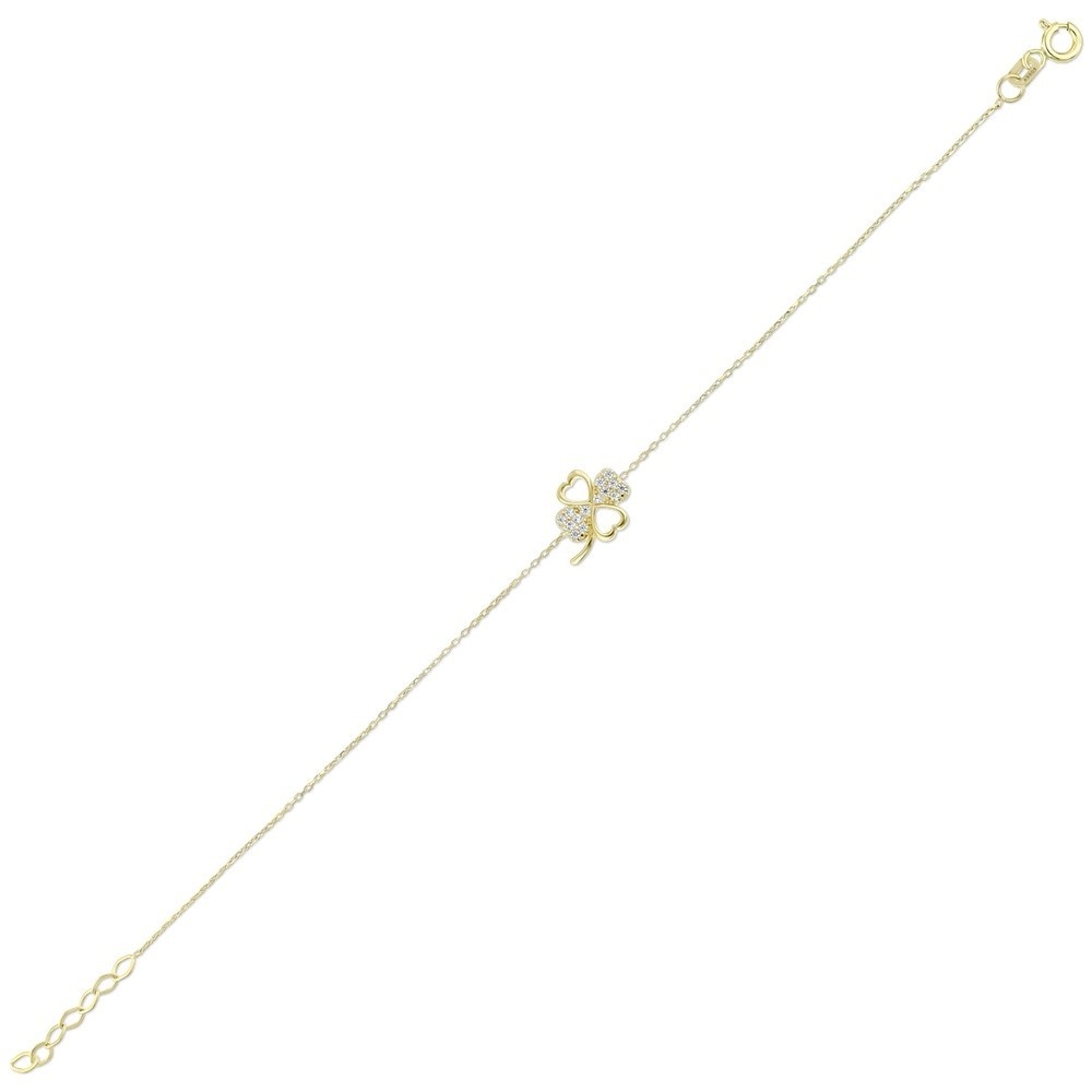 Altın Taşlı Yonca Bileklik