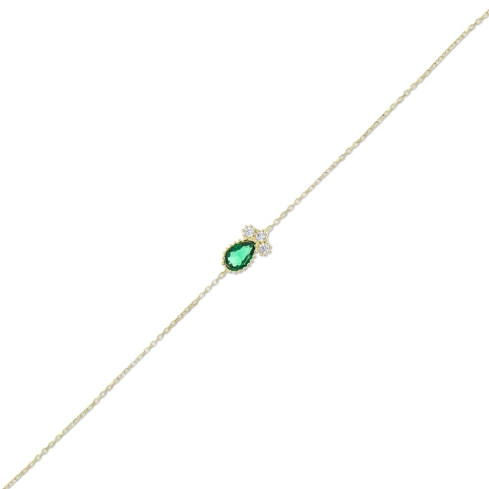 Yeşil Taşlı Altın Bileklik