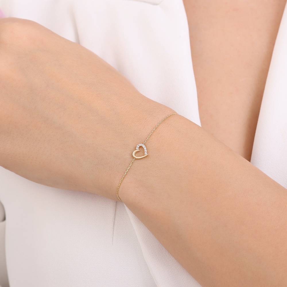Altın Kalp Bileklik