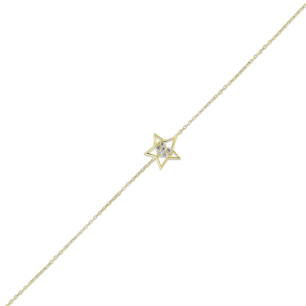 Altın Taşlı Yıldız Bileklik